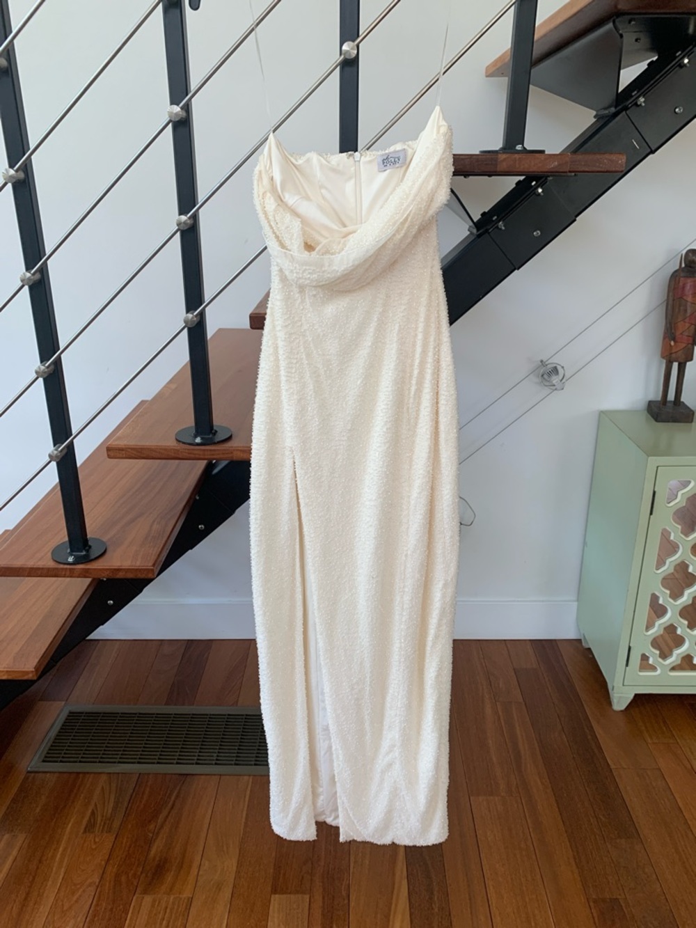 Oh Polly Cream Maxi Dress with Draped Neckline